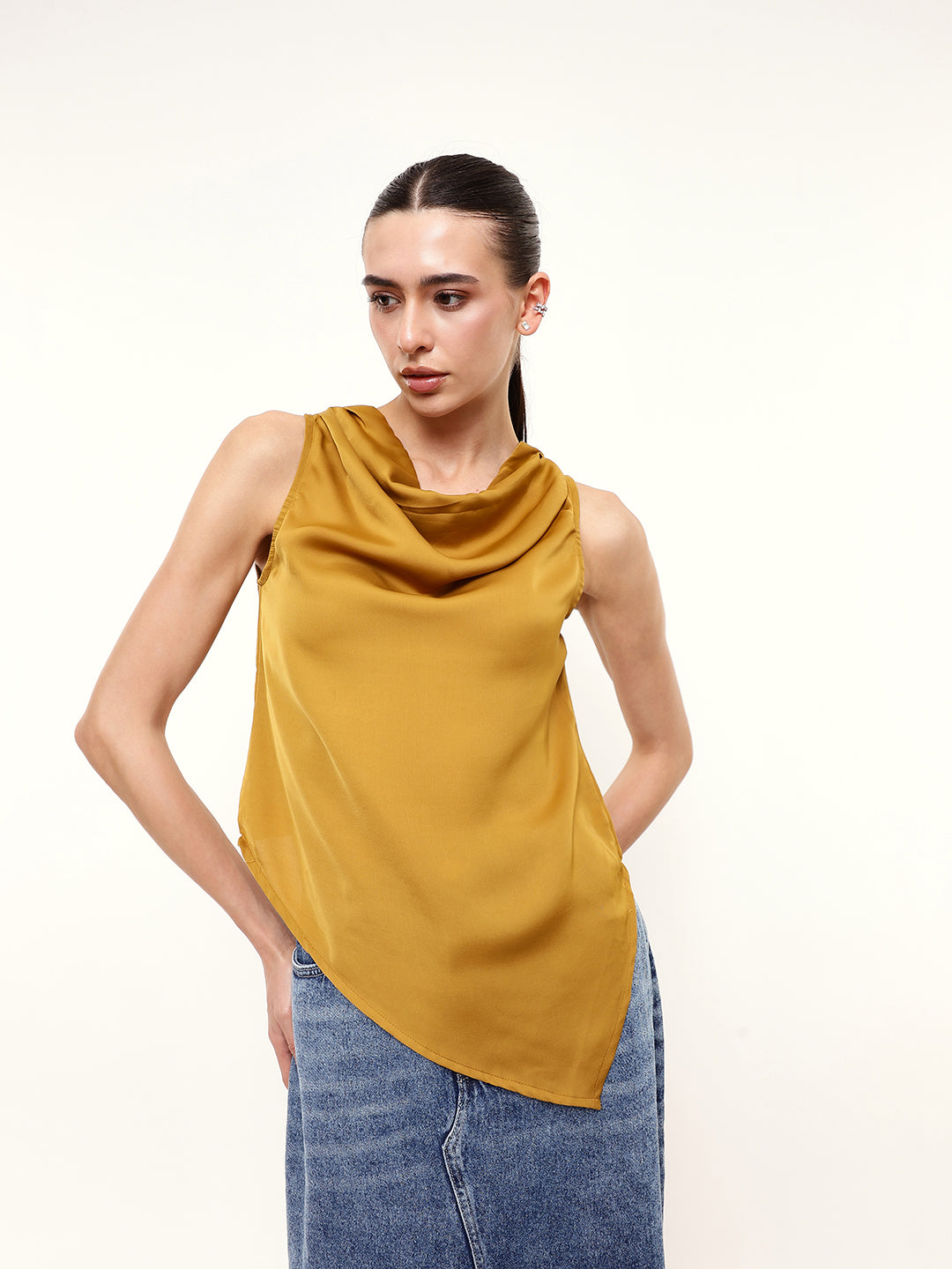 Asymmetric Cowl Neck Top
