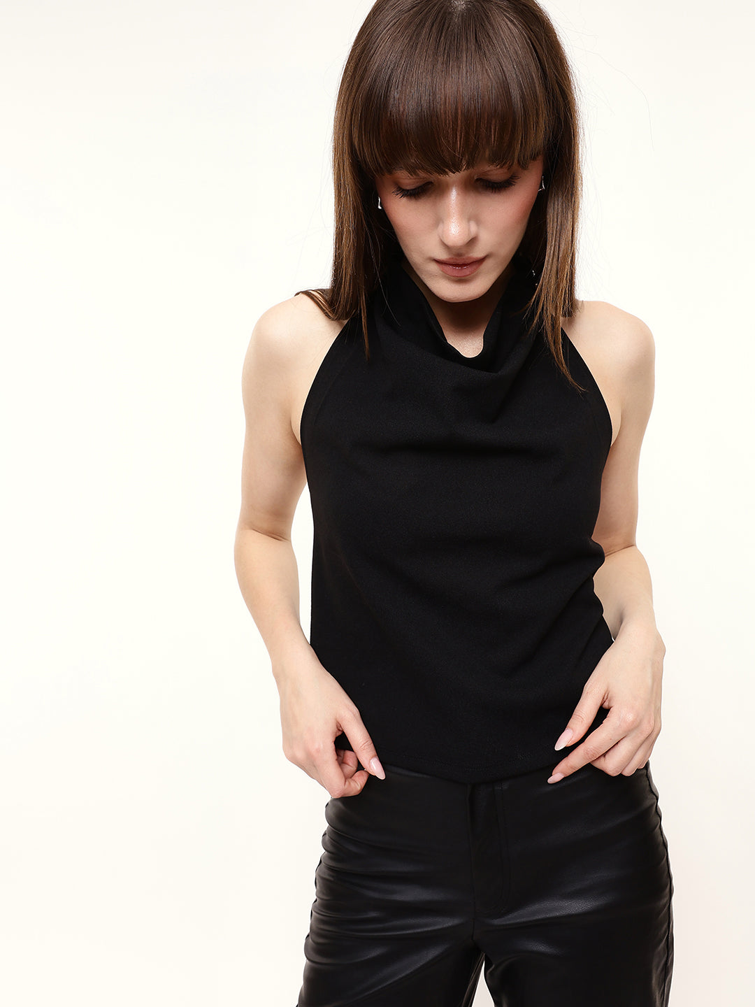 Cowl Neck Halter Top