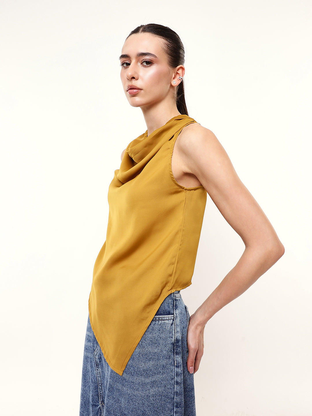 Asymmetric Cowl Neck Top
