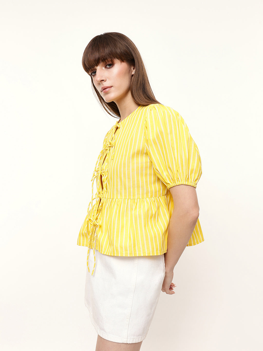 Tie-Up Puff Sleeve Top
