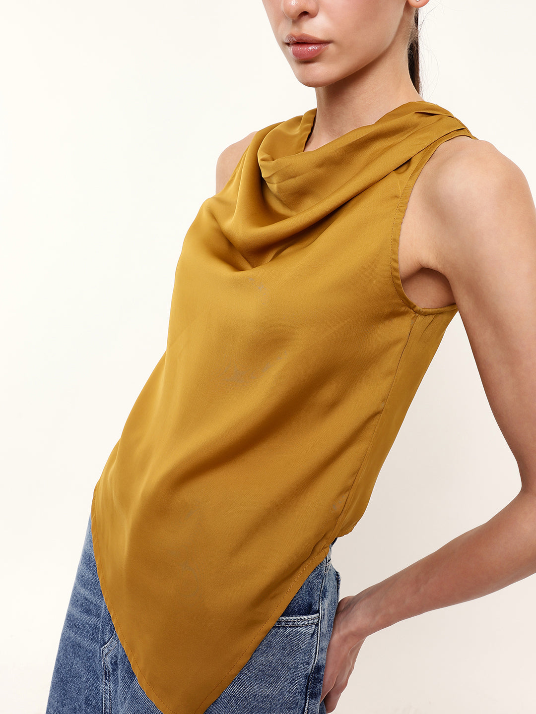 Asymmetric Cowl Neck Top