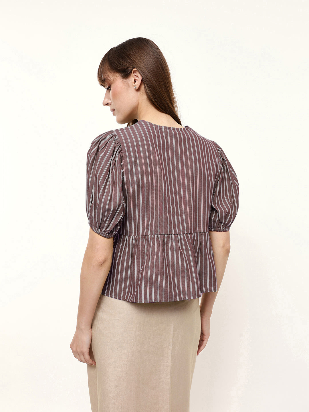 Tie-Up Puff Sleeve Top