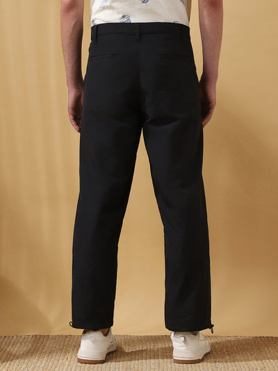 Men's Solid Straight Fit Parachute Cargo Joggers