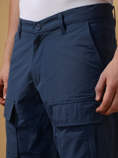 Men's Solid Straight Fit Parachute Cargo Joggers