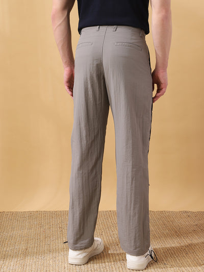 Men's Solid Straight Fit Parachute Cargo Joggers