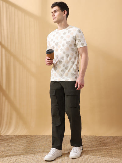 Men's Solid Straight Fit Parachute Cargo Joggers