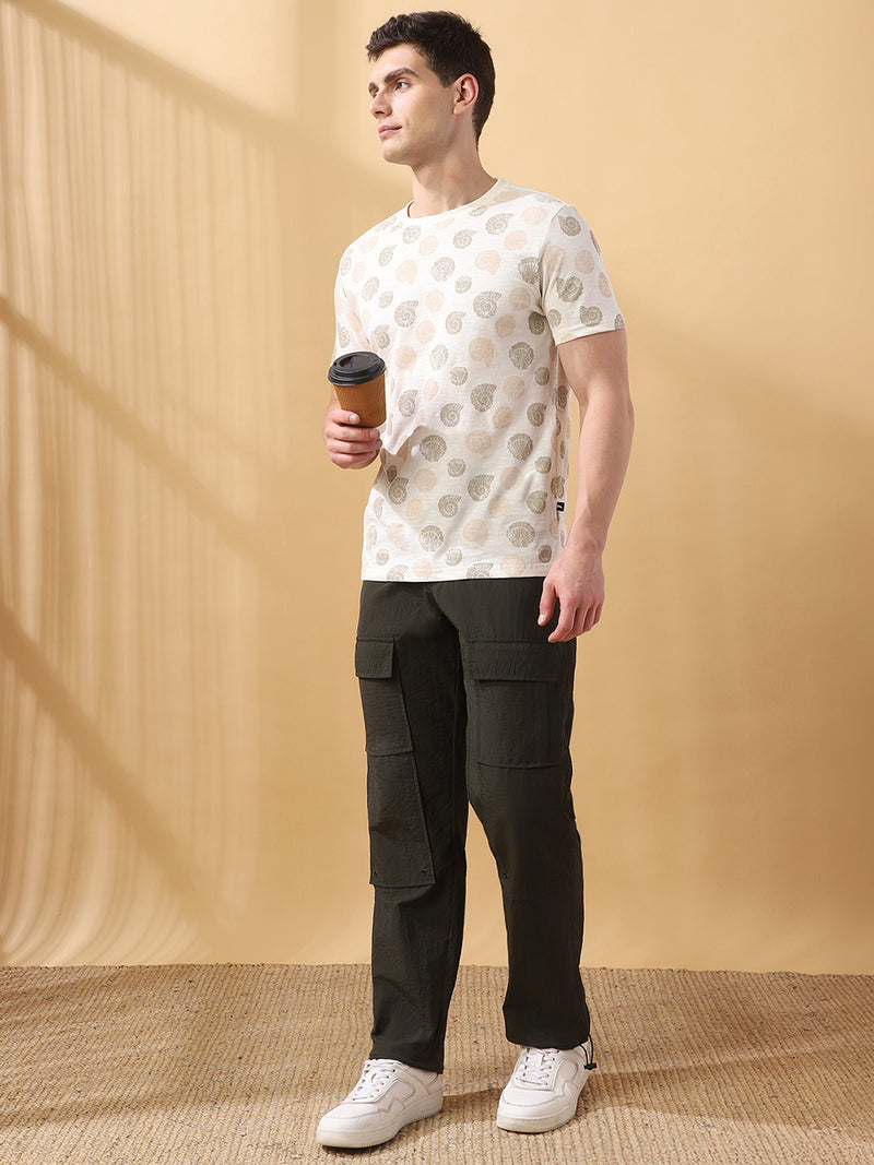 Men's Solid Straight Fit Parachute Cargo Joggers