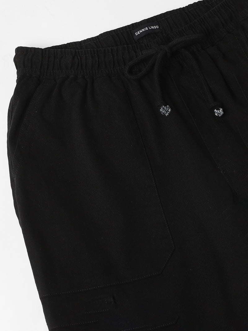 Mens's Black Solid Cargo Jogger
