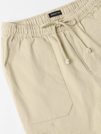 Mens's Light Khaki Solid Cargo Jogger