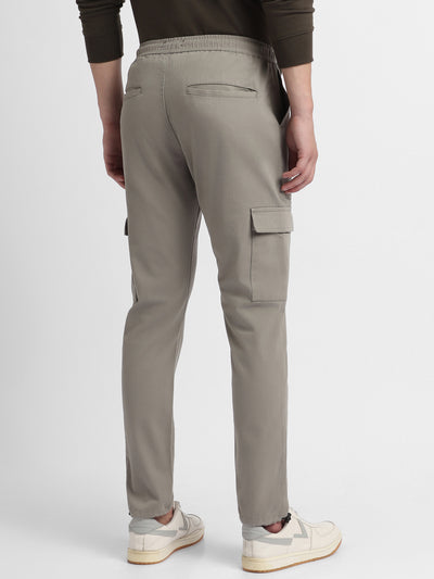 Mens's Mousse Grey Solid Cargo Jogger
