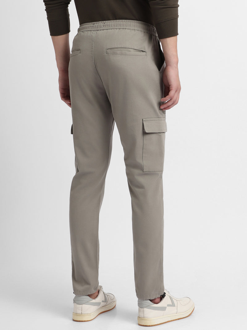 Mens's Mousse Grey Solid Cargo Jogger