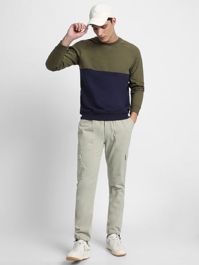Mens's Dusty Green Solid Cargo Jogger