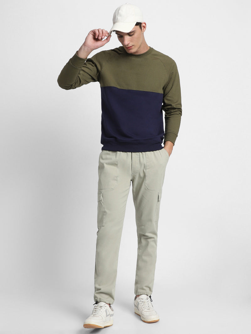 Mens's Dusty Green Solid Cargo Jogger