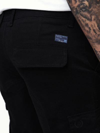 Men's Solid Cotton Relaxed Fit Cargo Trousers