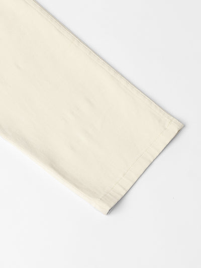 Mens's Cream Solid Cargo Trousers