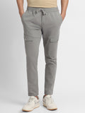 Dennis Lingo Mens's Mid Grey Solid Cargo Trousers