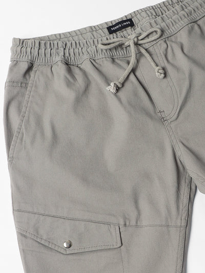 Men's Grey Smart Slim Fit Cargo Trouser