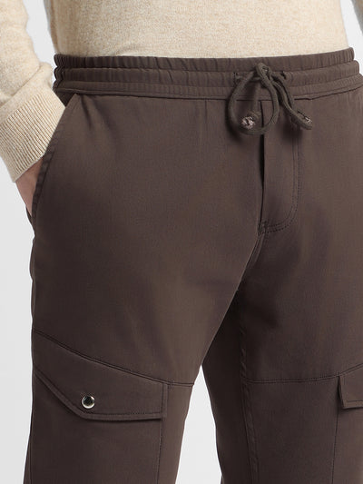 Dennis Lingo Mens's Graphite Grey Solid Cargo Trousers