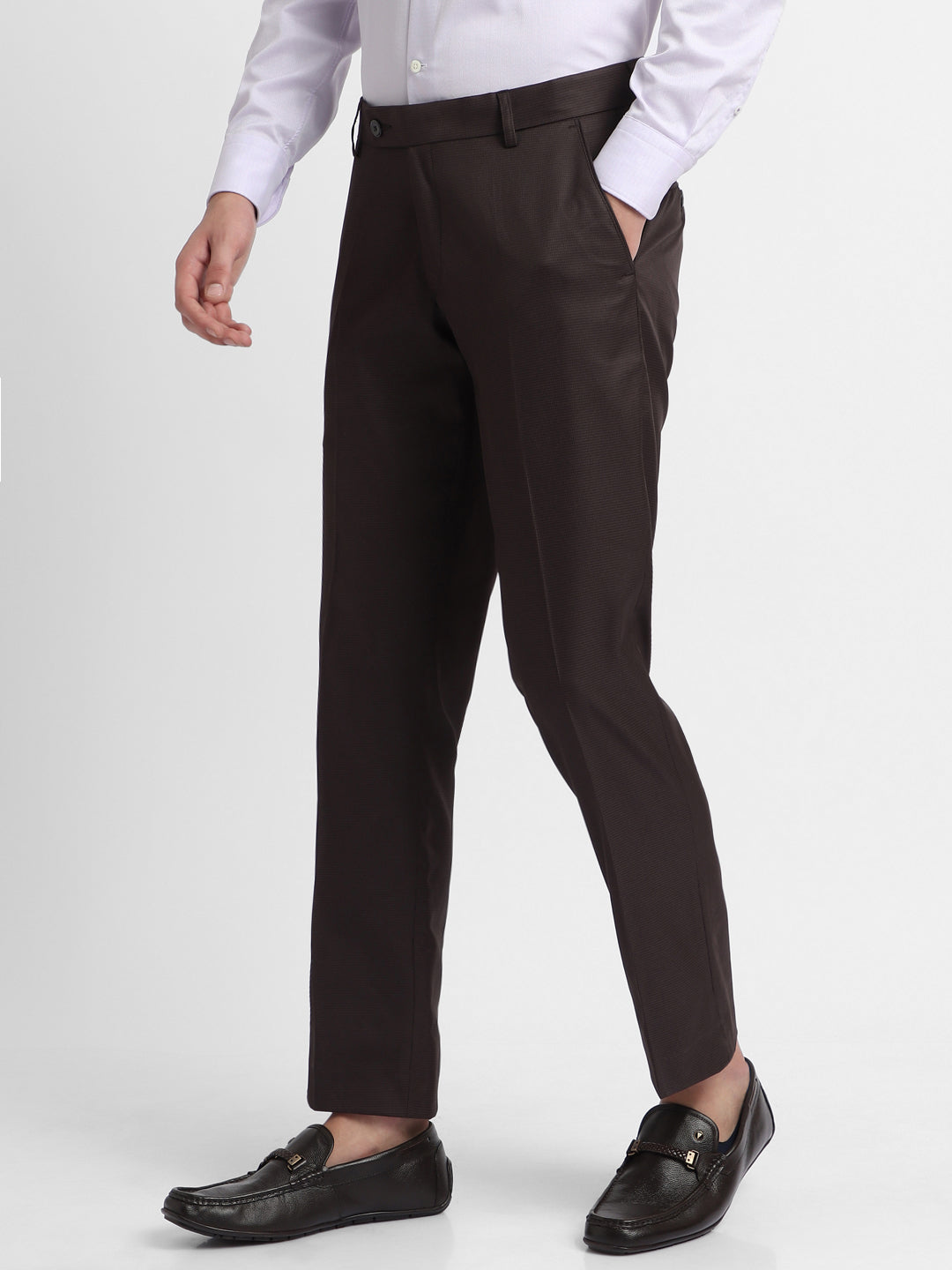 Men's Black Houndstooth Formal Trousers