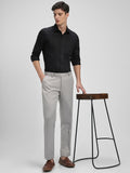 Men's Light Grey Solid Formal Trousers