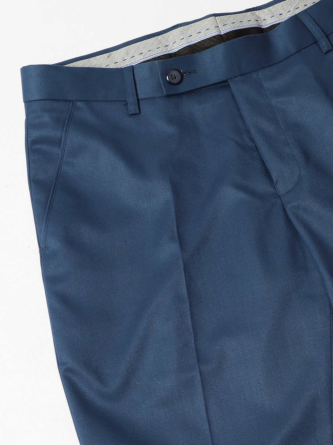 Men's Navy Solid Formal Trousers