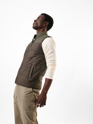 Men's Stand Collar Sleeveless Colourblocked Gilet Jacket