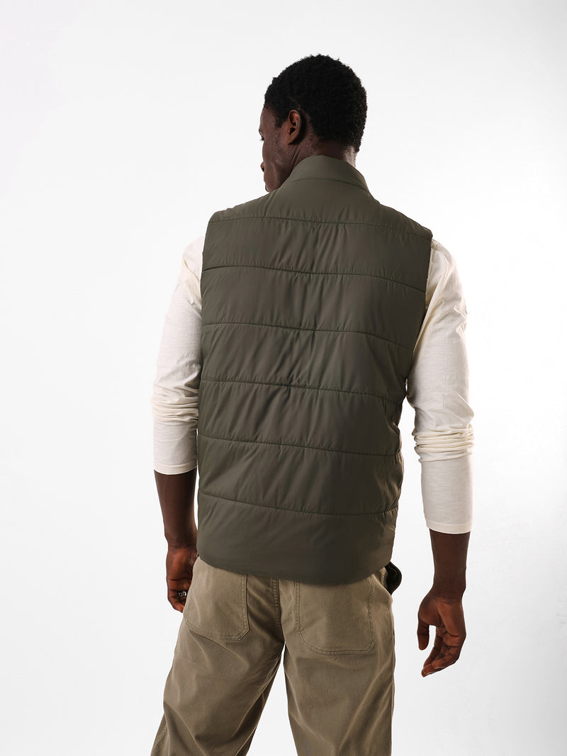Men's Stand Collar Sleeveless Colourblocked Gilet Jacket