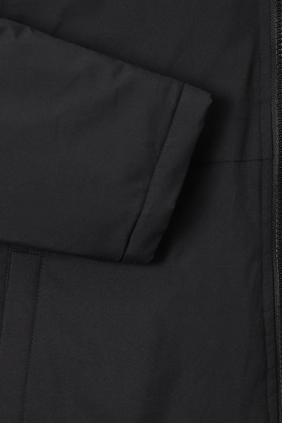 Men's Hooded Regular Fit Solid Panelled Black Jackets