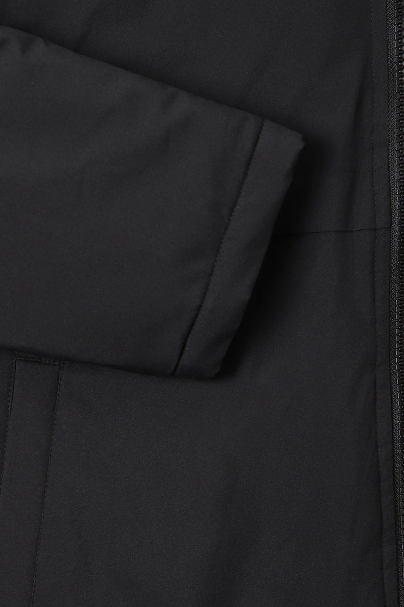 Men's Hooded Regular Fit Solid Panelled Black Jackets