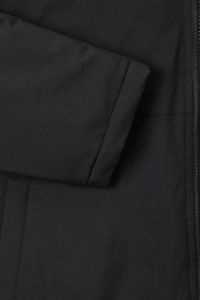 Dennis Lingo Men's Black Solid Panelled Hood Full Sleeve Quilted W Hood Jackets