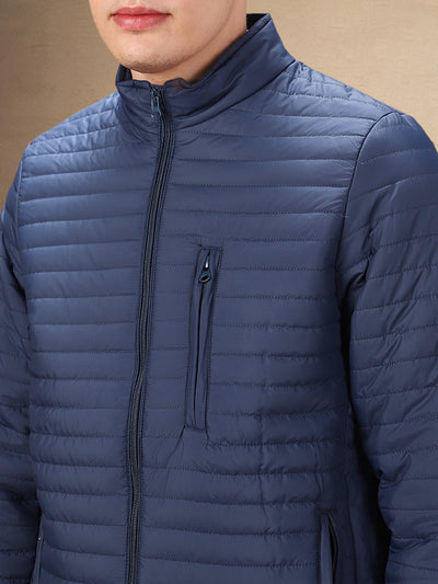 Men's Solid Stand Collar Full Sleeves Regular Fit Jacket