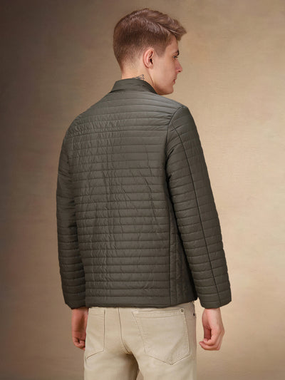 Men's Solid Stand Collar Full Sleeves Regular Fit Jacket
