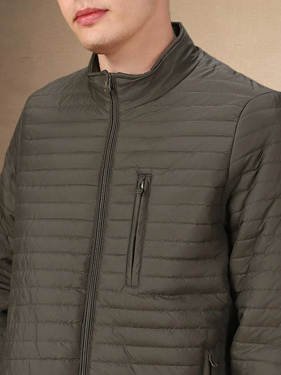 Men's Solid Stand Collar Full Sleeves Regular Fit Jacket