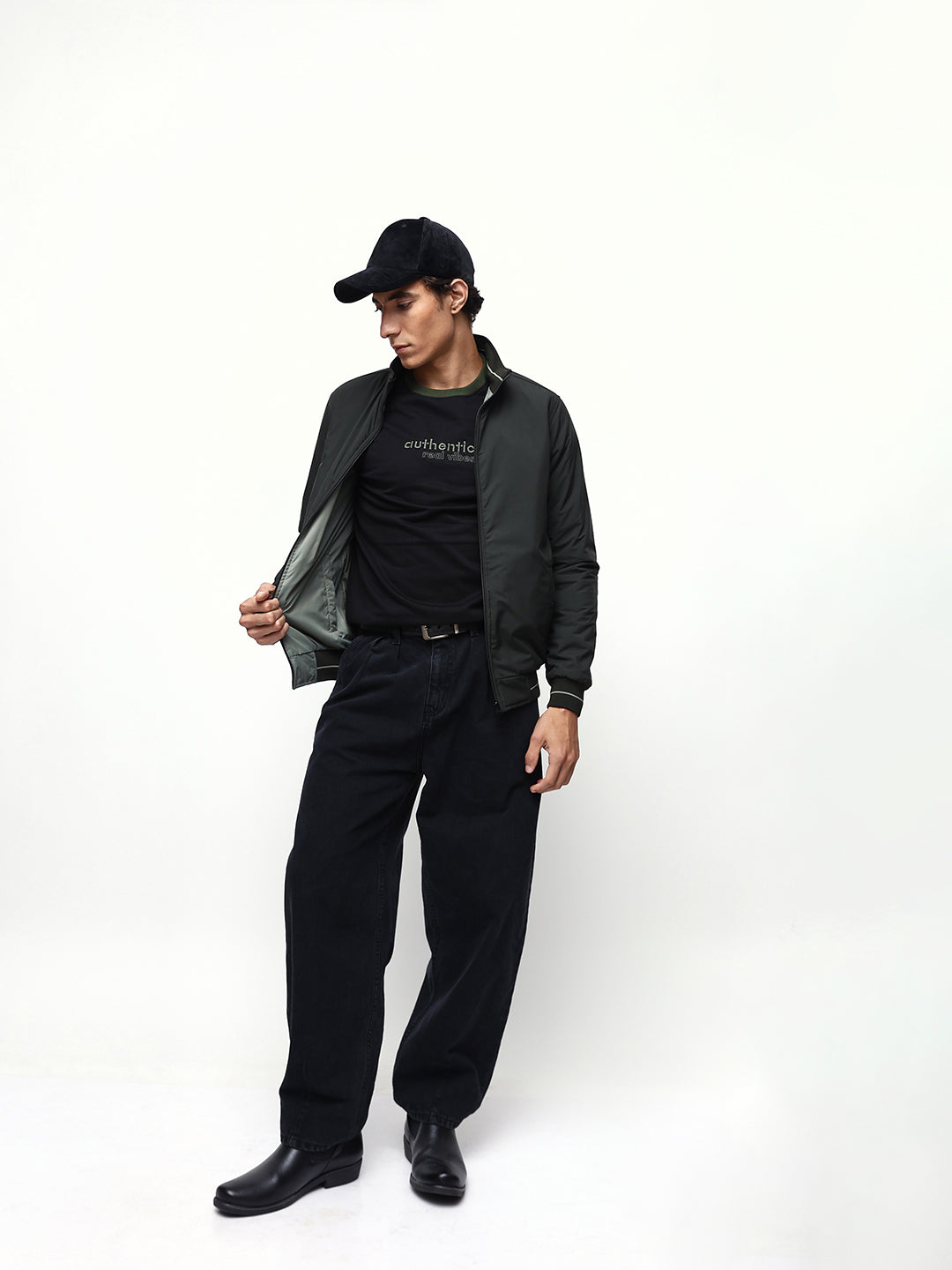 Men's Solid Mock Neck Full Sleeves Reversible Puffer Jacket