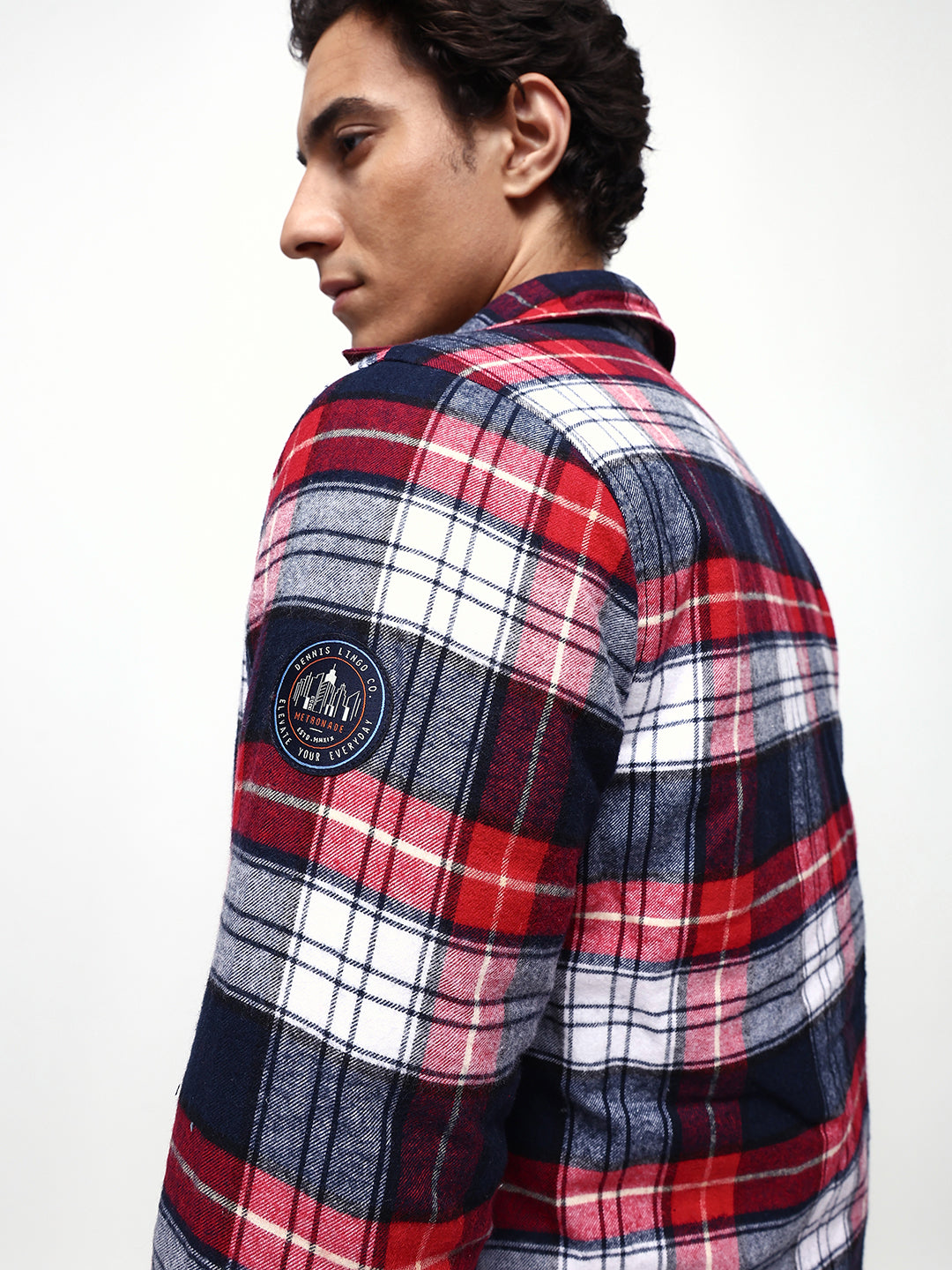 Men's Flannel Checks Spread Collar Full Sleeves Reversible Puffer Jacket