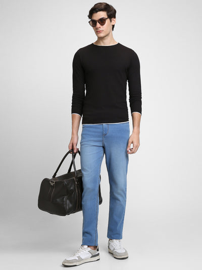 Men's Straight Fit Washed Indigo Stretchable Jeans