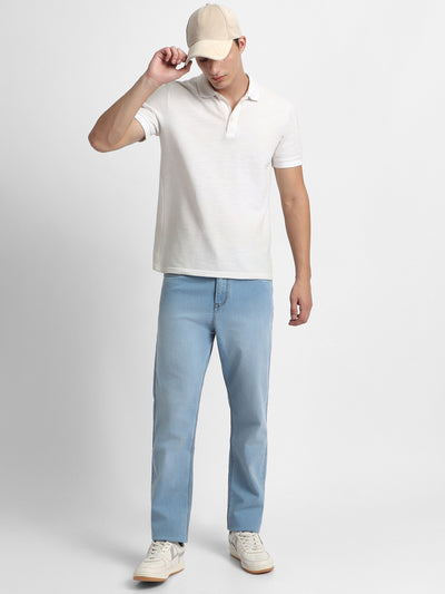 Men's Straight Fit Washed Indigo Stretchable Jeans