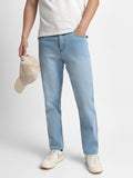 Men's Straight Fit Washed Indigo Stretchable Jeans