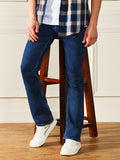 Men's Boot Cut Washed Indigo Stretchable Jeans