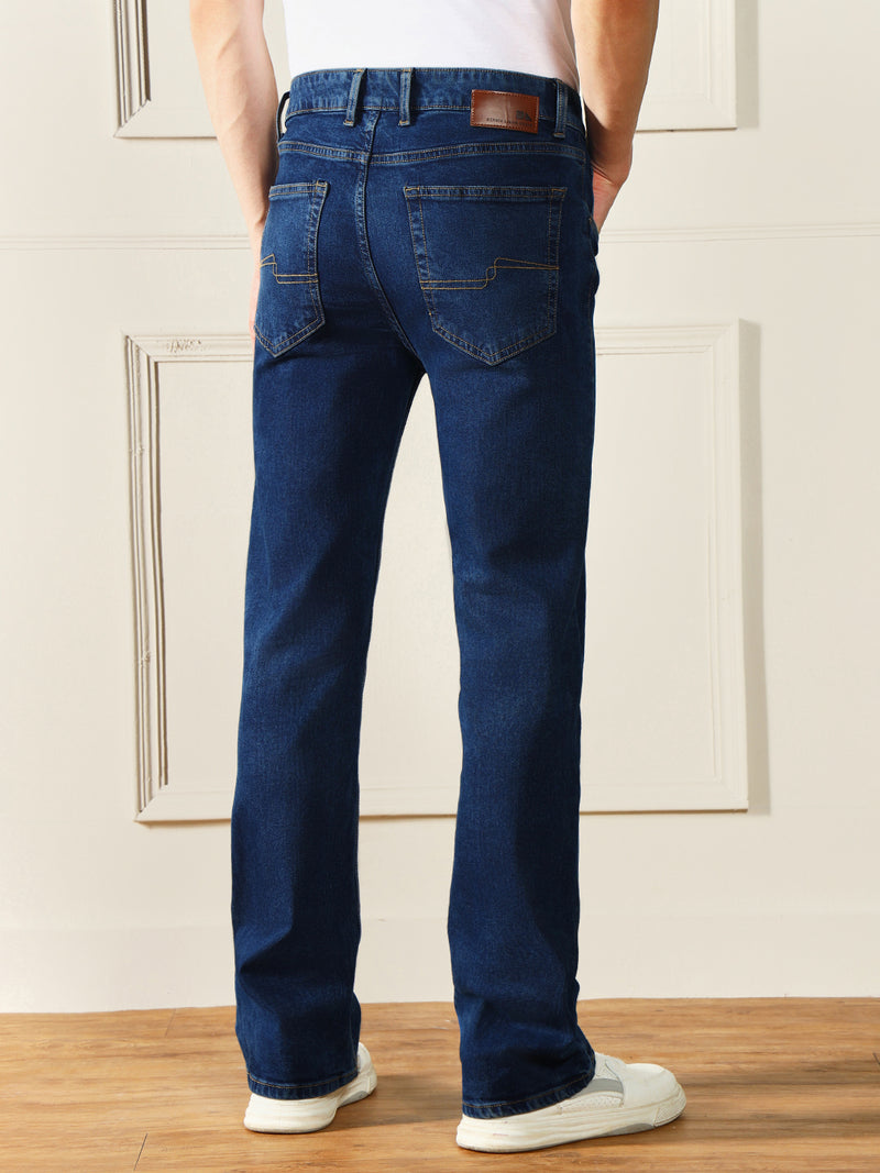 Men's Boot Cut Washed Indigo Stretchable Jeans