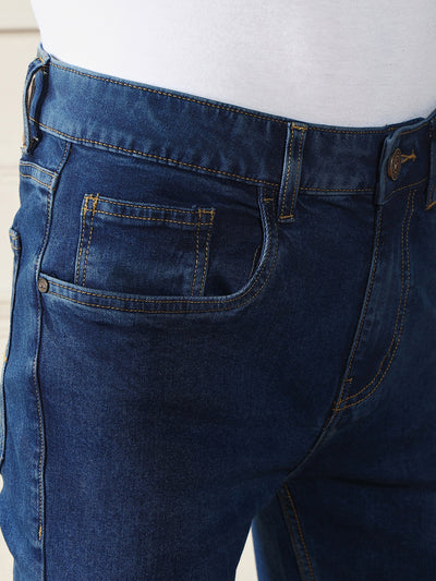 Men's Boot Cut Washed Indigo Stretchable Jeans