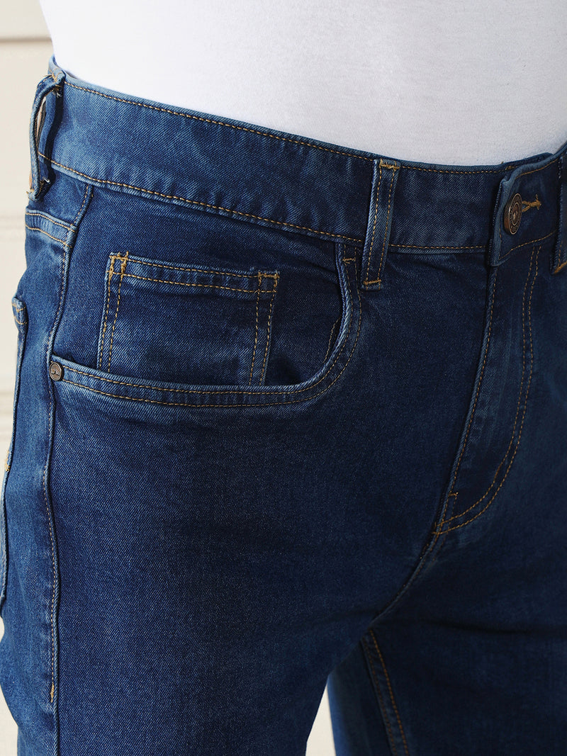 Men's Boot Cut Washed Indigo Stretchable Jeans