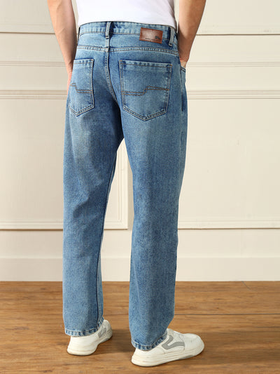 Men's  Light Blue Relaxed Fit Light Fade Jeans