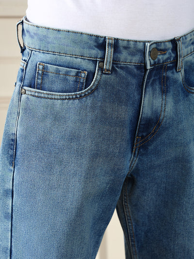 Men's  Light Blue Relaxed Fit Light Fade Jeans