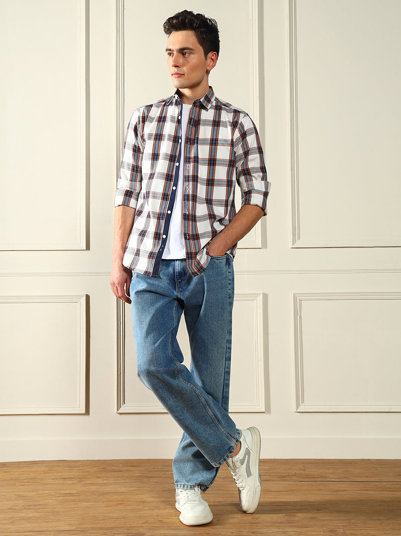 Men's  Light Blue Relaxed Fit Light Fade Jeans