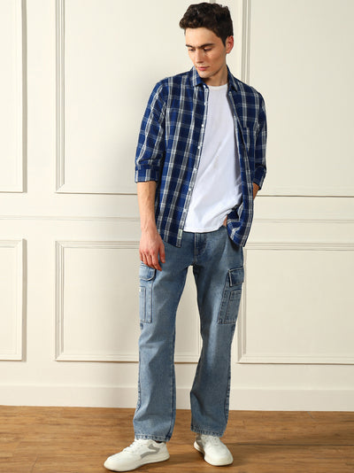 Men's Light Blue Relaxed Fit Light Fade Jeans