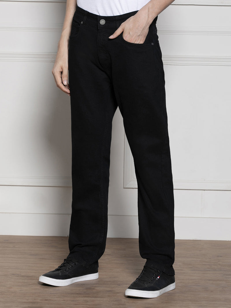 Men's Black Relaxed Fit Stretchable Jeans