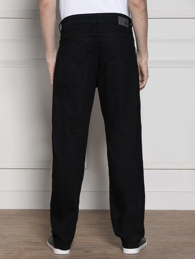 Men's Black Relaxed Fit Stretchable Jeans