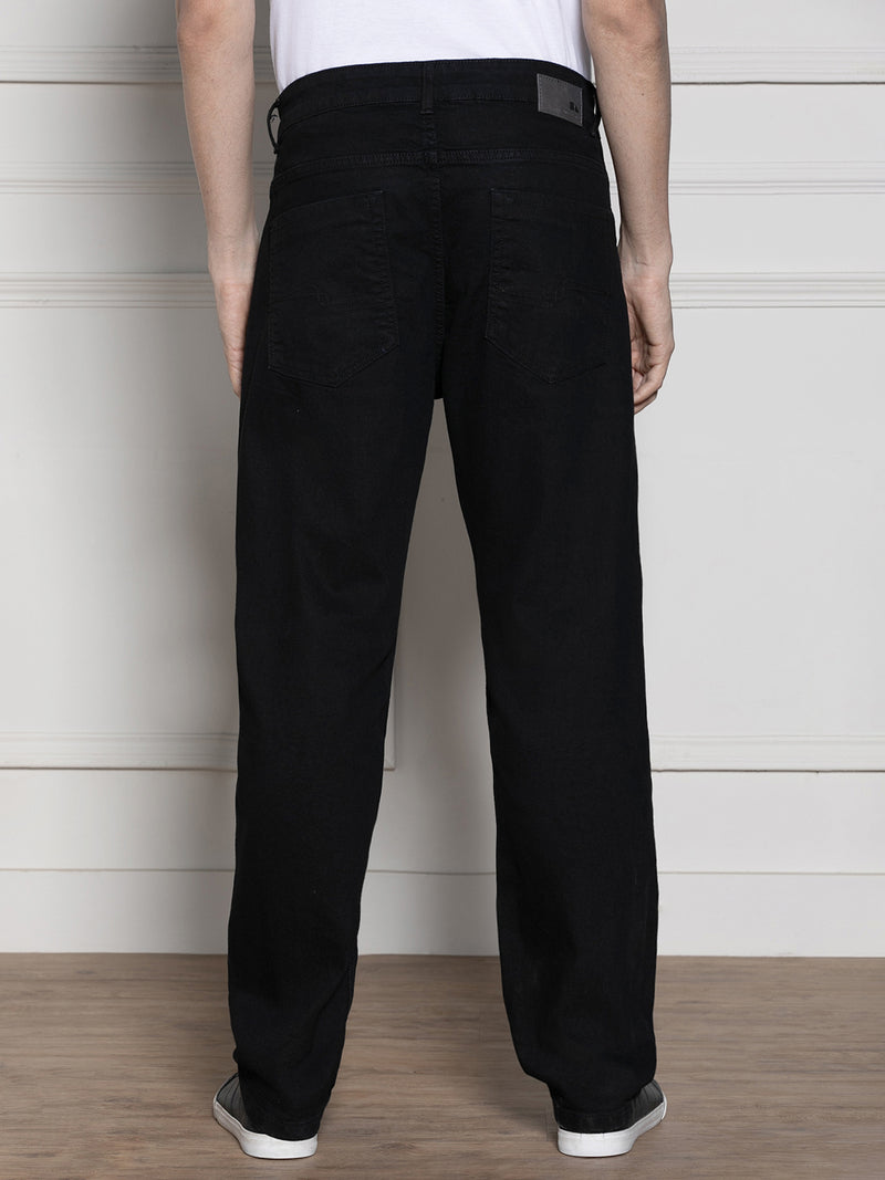 Men's Black Relaxed Fit Stretchable Jeans