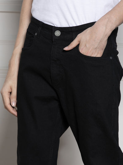 Men's Black Relaxed Fit Stretchable Jeans